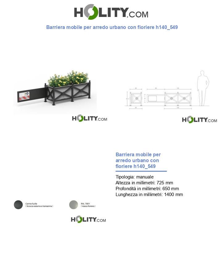 Barriera mobile per arredo urbano con fioriere h140_549