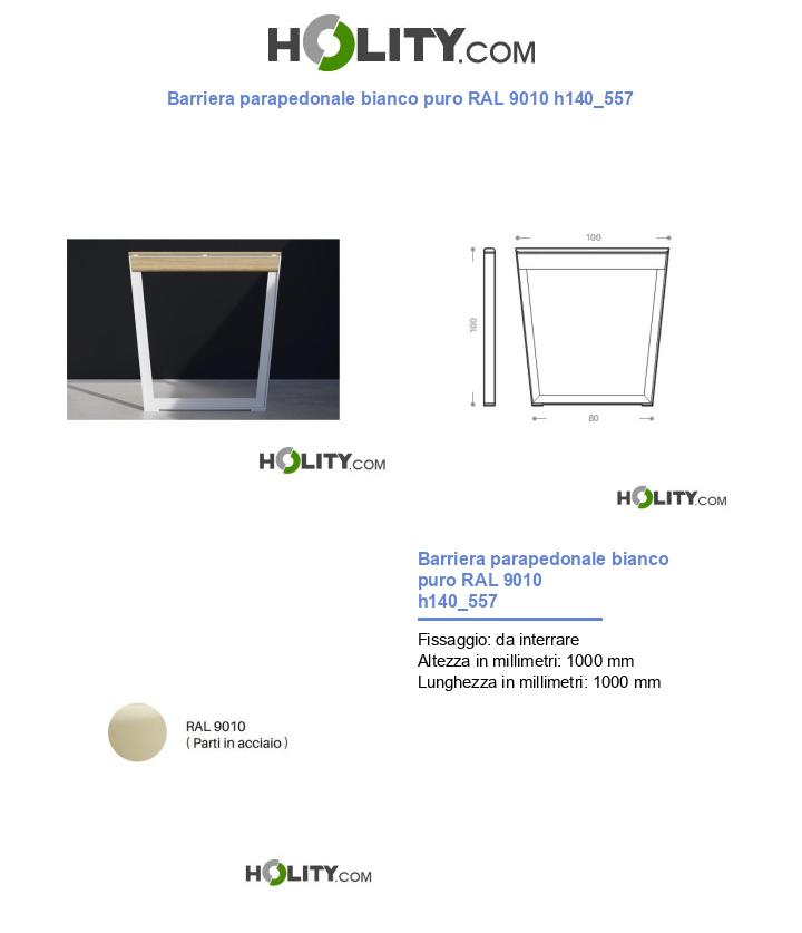 Barriera parapedonale bianco puro RAL 9010 h140_557