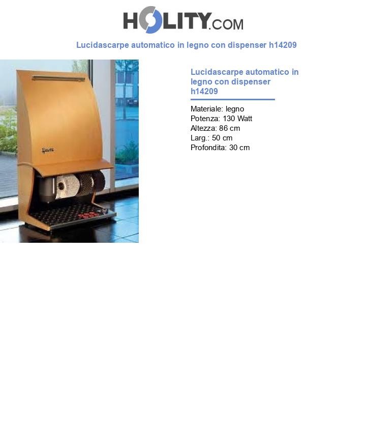 Lucidascarpe automatico in legno con dispenser h14209