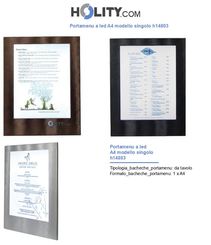 Portamenu a led A4 modello singolo h14803