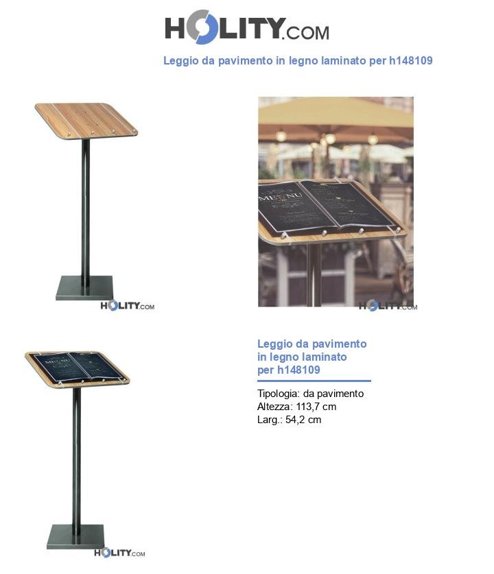 Leggio da pavimento in legno laminato per h148109