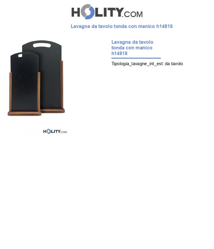 Lavagna da tavolo tonda con manico h14818