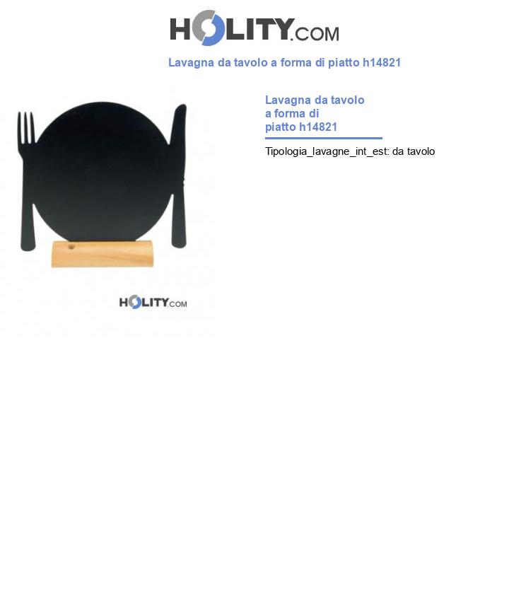 Lavagna da tavolo a forma di piatto h14821