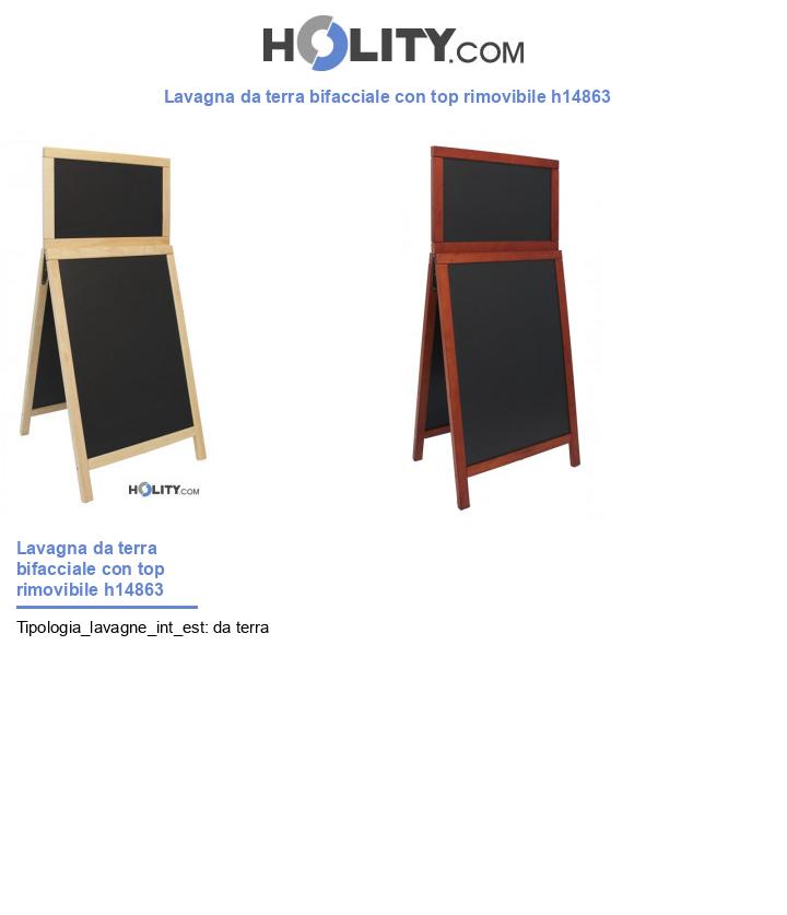Lavagna da terra bifacciale con top rimovibile h14863