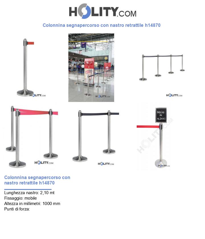 Colonnina segnapercorso con nastro retrattile h14870