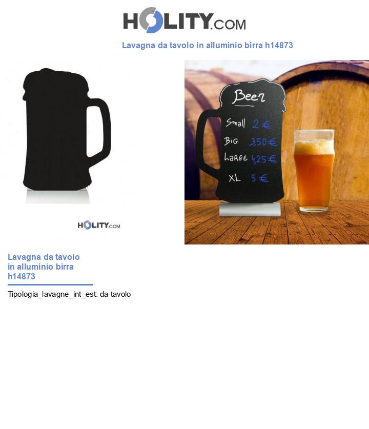 Lavagna da tavolo in alluminio birra h14873