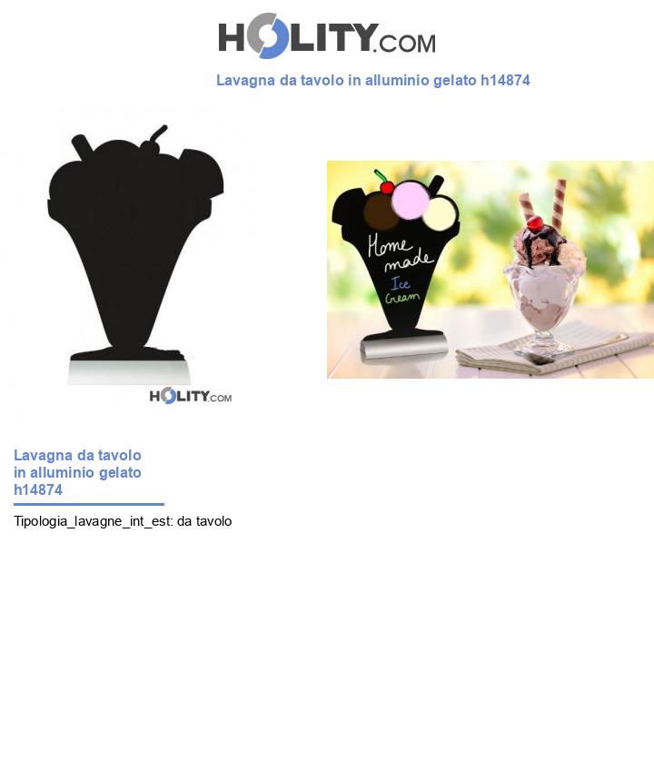 Lavagna da tavolo in alluminio gelato h14874