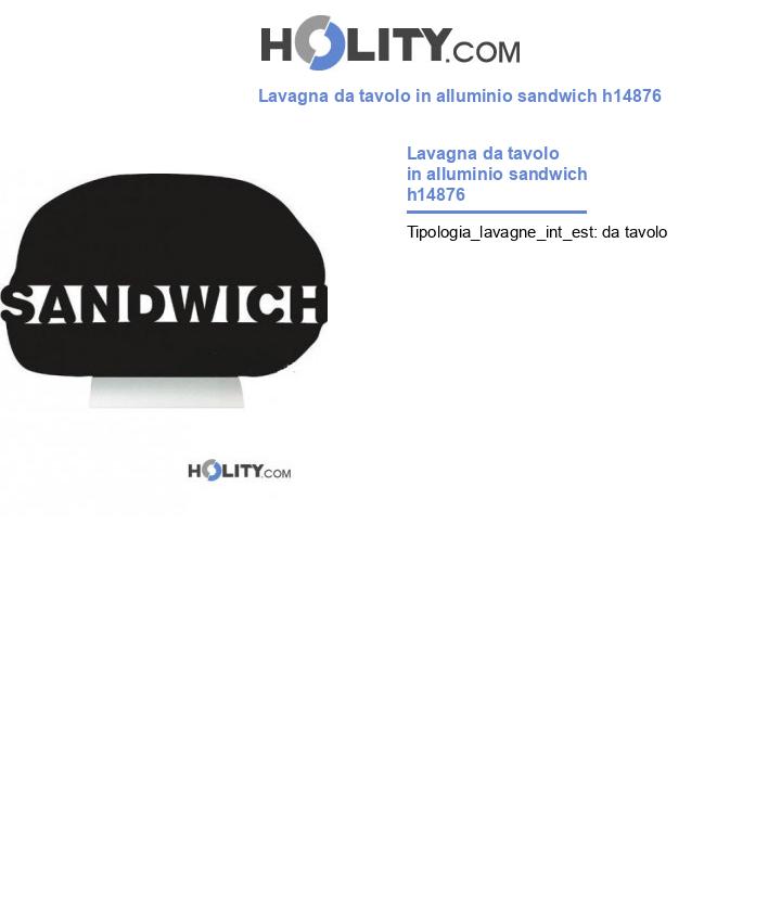 Lavagna da tavolo in alluminio sandwich h14876