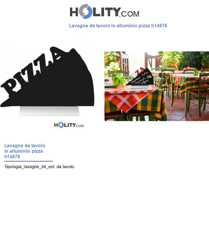 Lavagna da tavolo in alluminio pizza h14878