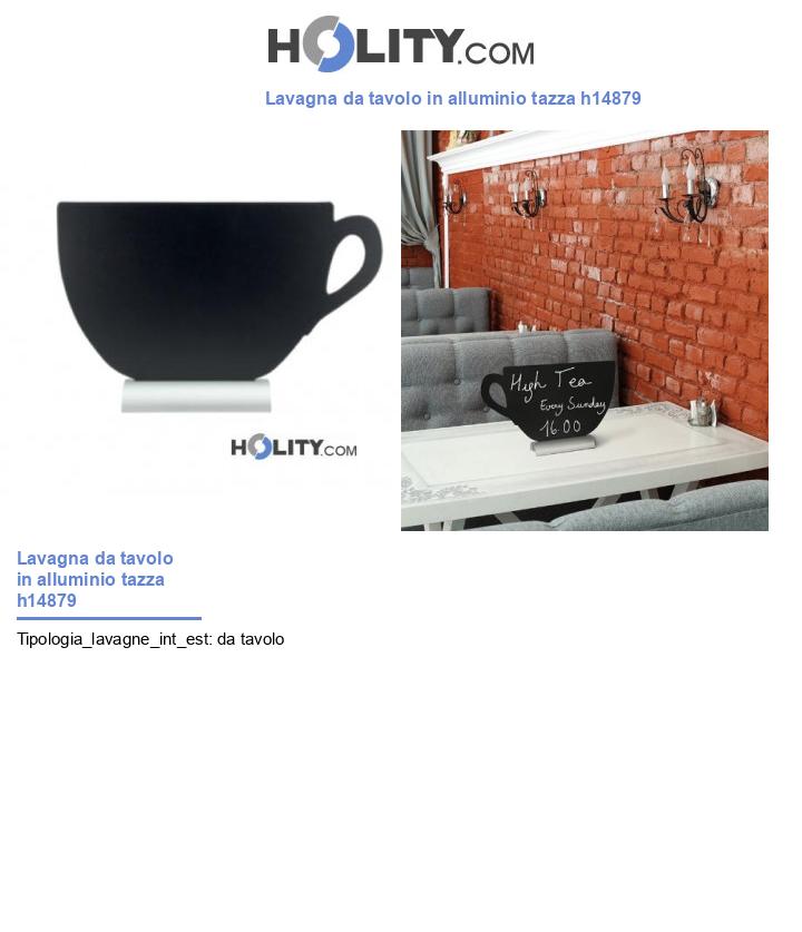 Lavagna da tavolo in alluminio tazza h14879