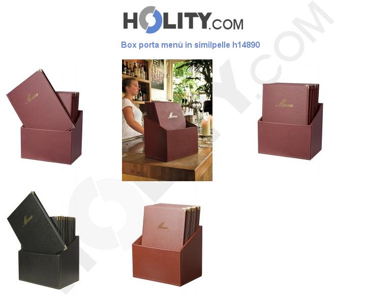 Box porta menù in similpelle h14890