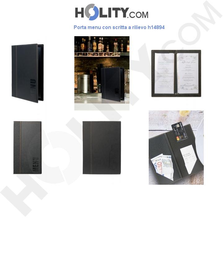 Porta menu con scritta a rilievo h14894