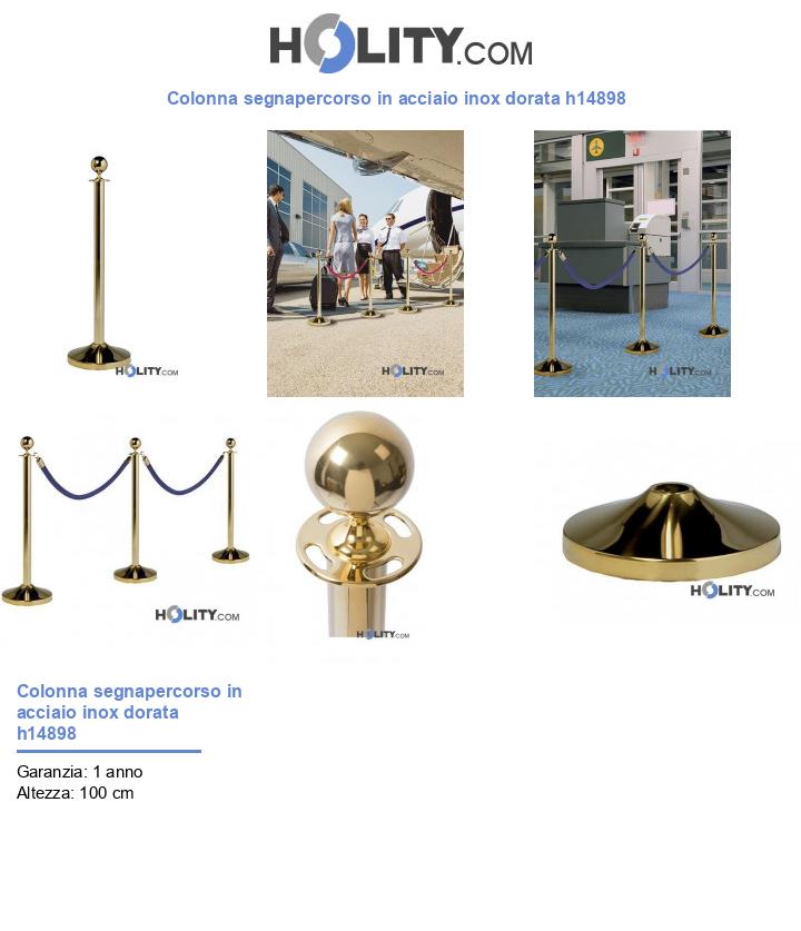Colonna segnapercorso in acciaio inox dorata h14898
