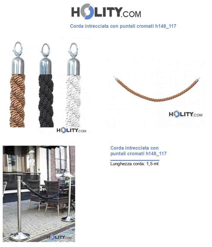 Corda intrecciata con puntali cromati h148_117