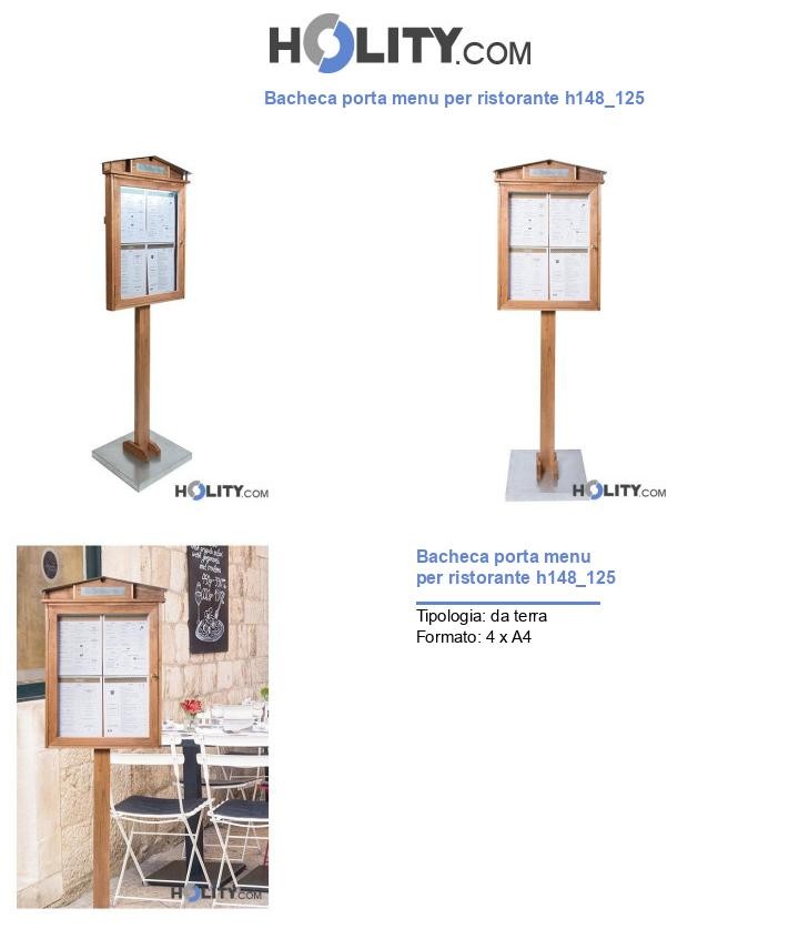 Bacheca porta menu per ristorante h148_125