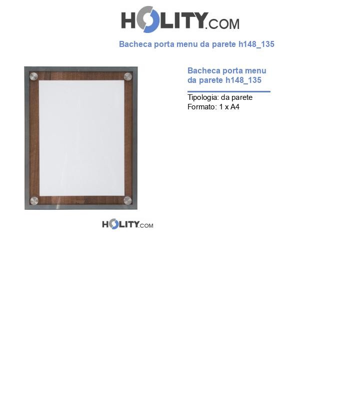 Bacheca porta menu da parete h148_135
