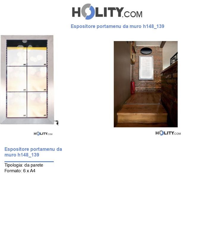 Espositore portamenu da muro h148_139