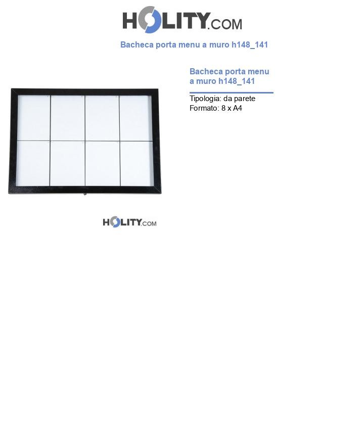 Bacheca porta menu a muro h148_141
