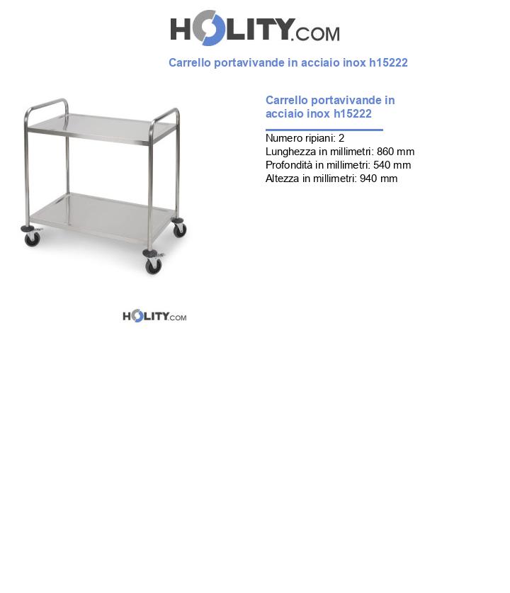Carrello portavivande in acciaio inox h15222