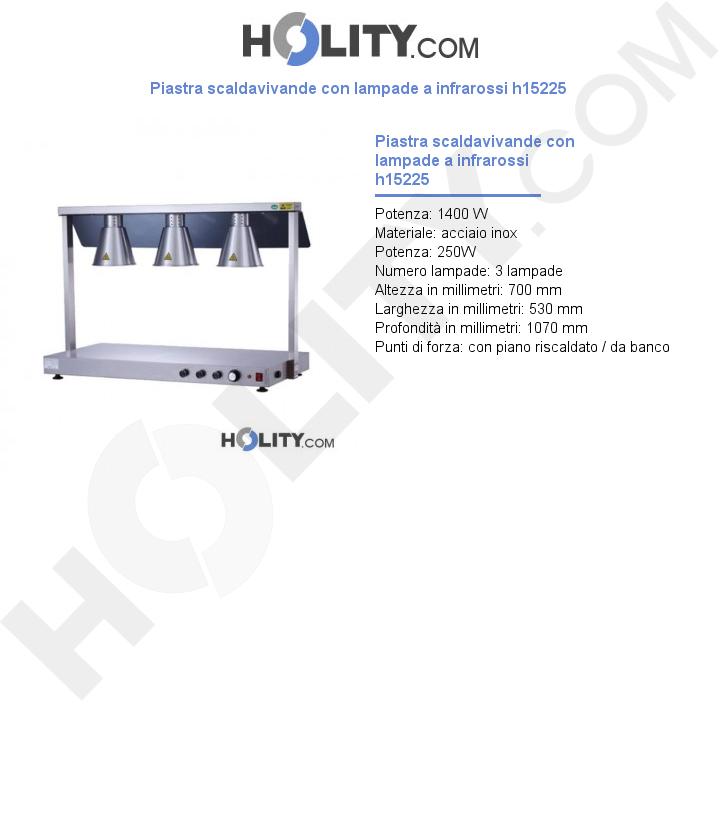 Piastra scaldavivande con lampade a infrarossi h15225