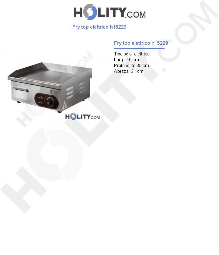 Fry top elettrico h15229