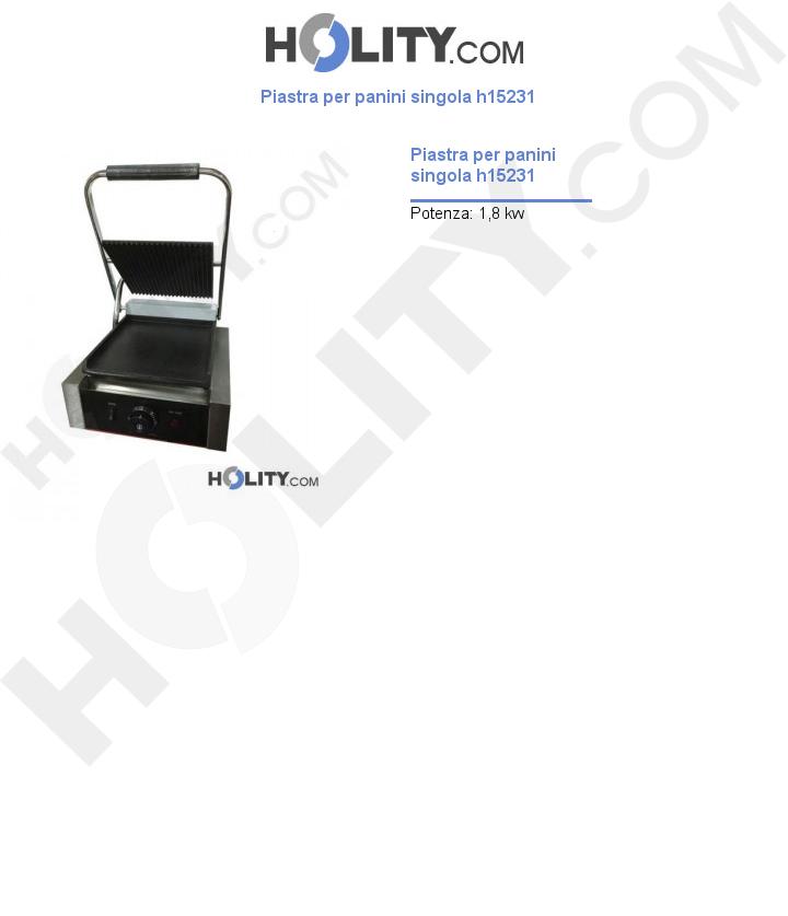 Piastra per panini singola h15231