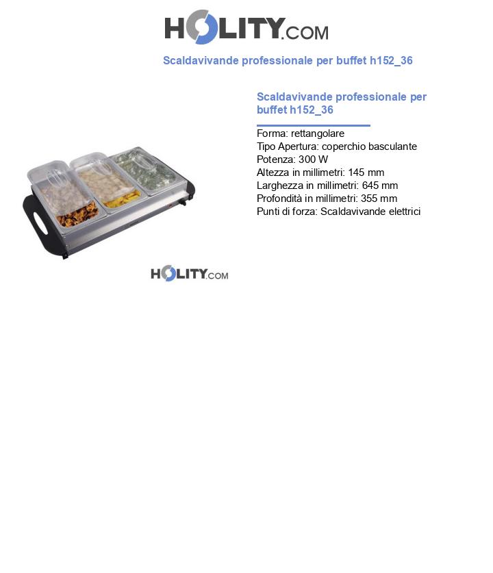 Scaldavivande professionale per buffet h152_36