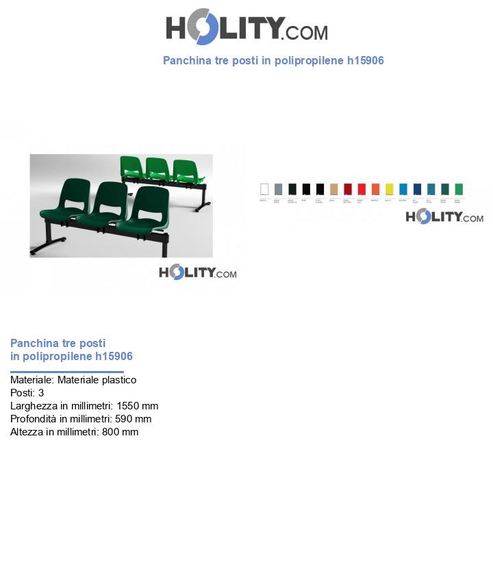 Panchina tre posti in polipropilene h15906