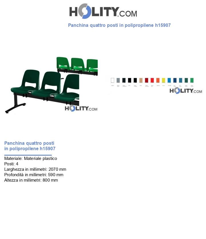 Panchina quattro posti in polipropilene h15907
