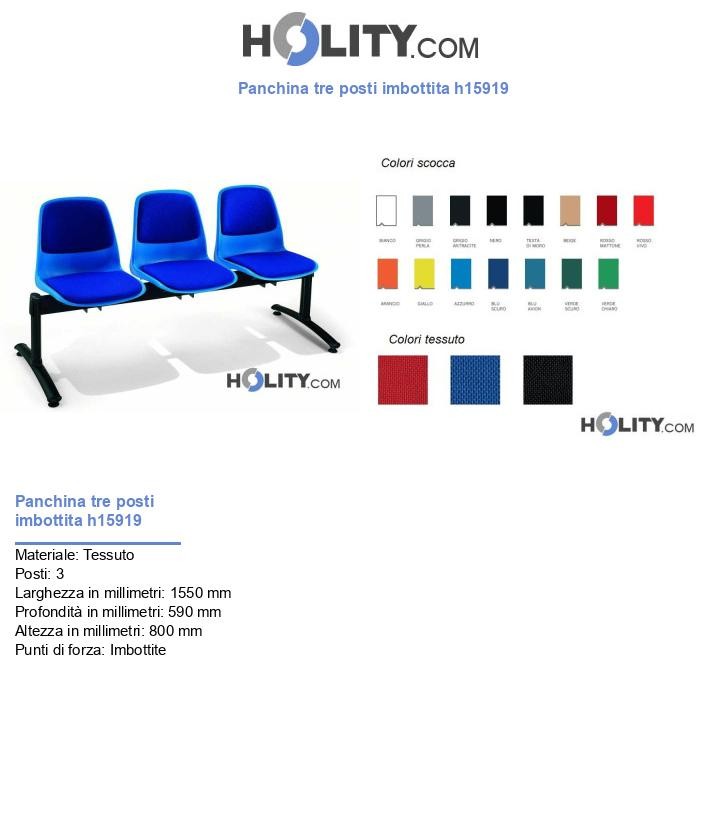 Panchina tre posti imbottita h15919