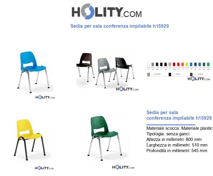 Sedia per sala conferenza impilabile h15929