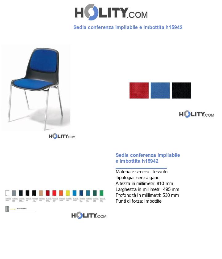 Sedia conferenza impilabile e imbottita h15942