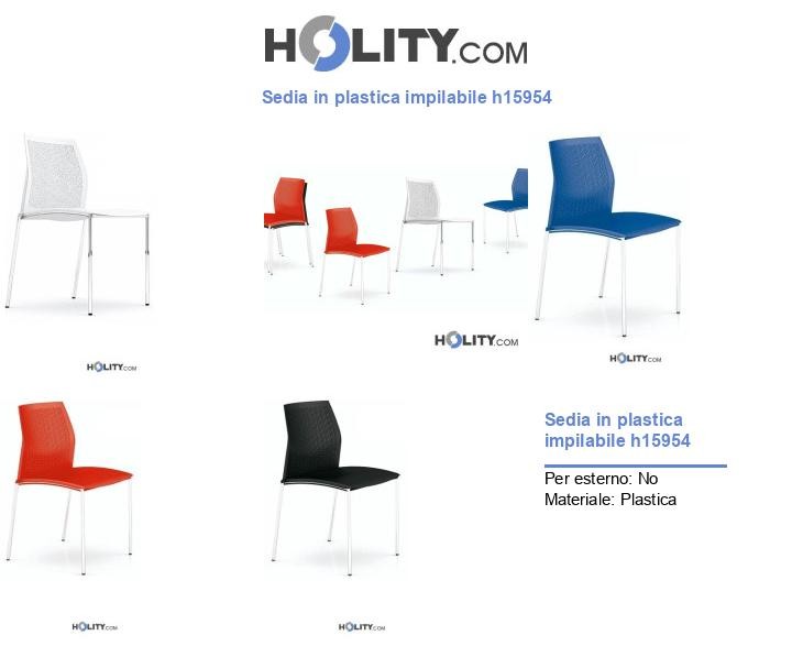 Sedia in plastica impilabile h15954