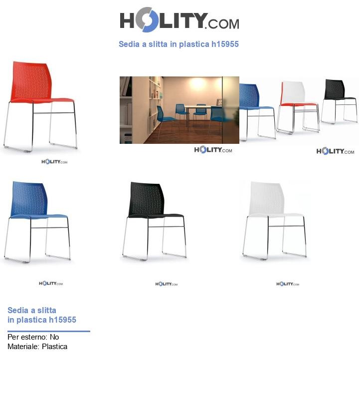 Sedia a slitta in plastica h15955