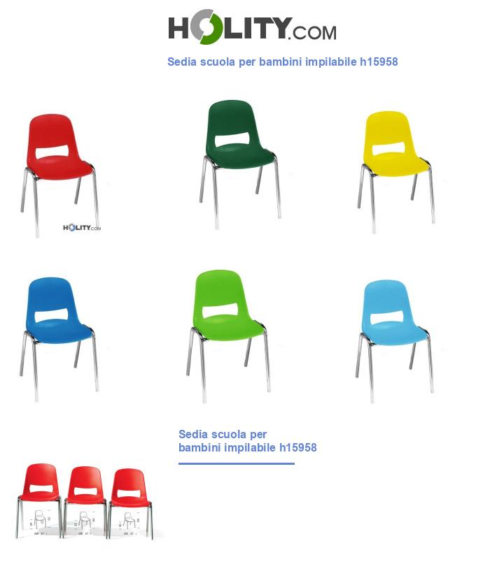 Sedia scuola per bambini impilabile h15958