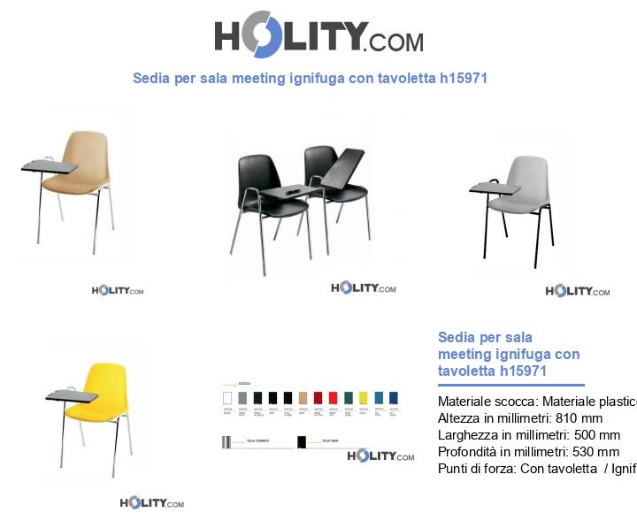 Sedia per sala meeting ignifuga con tavoletta h15971