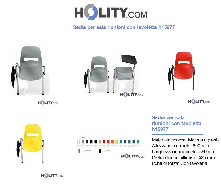 Sedia per sala riunioni con tavoletta h15977