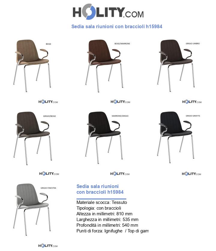 Sedia sala riunioni con braccioli h15984
