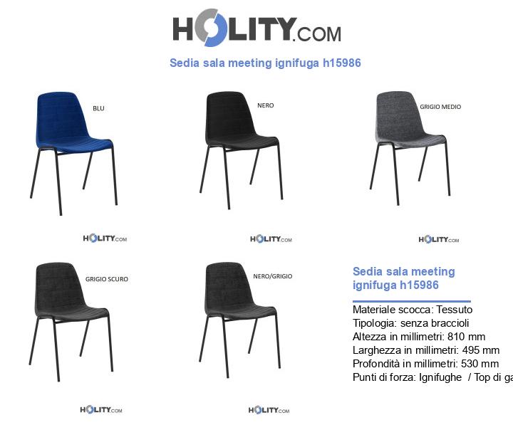 Sedia sala meeting ignifuga h15986