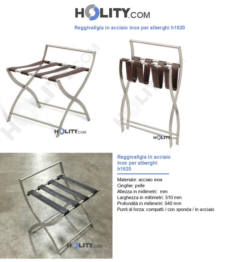 Reggivaligia in acciaio inox per alberghi h1620