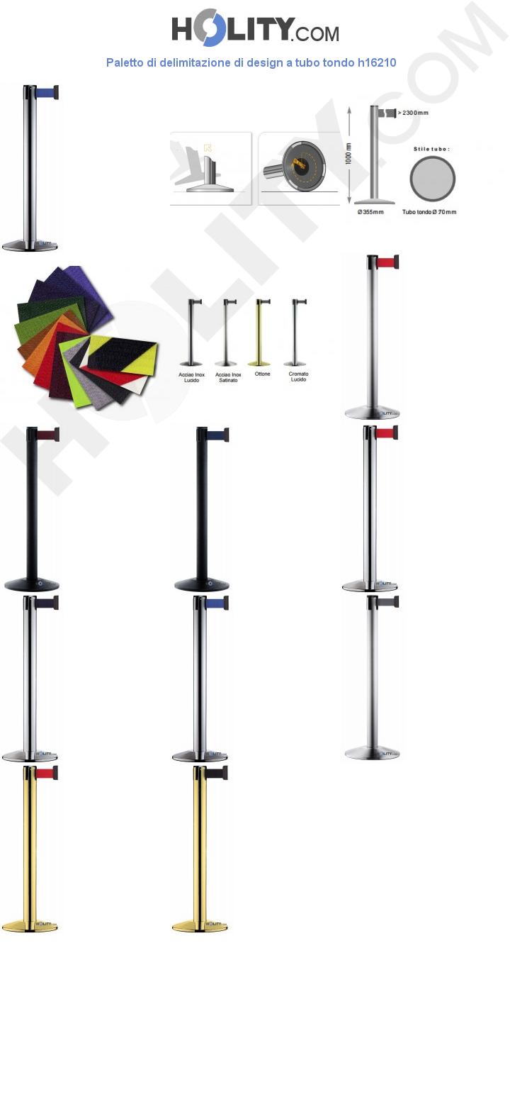 Paletto di delimitazione di design a tubo tondo h16210
