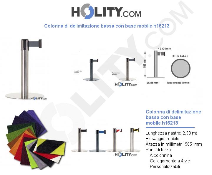 Colonna di delimitazione bassa con base mobile h16213