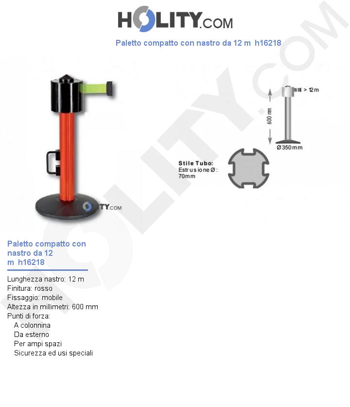 Paletto compatto con nastro da 12 m h16218