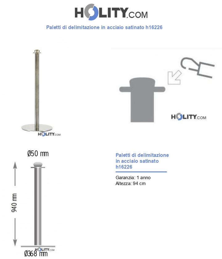 Paletti di delimitazione in acciaio satinato h16226
