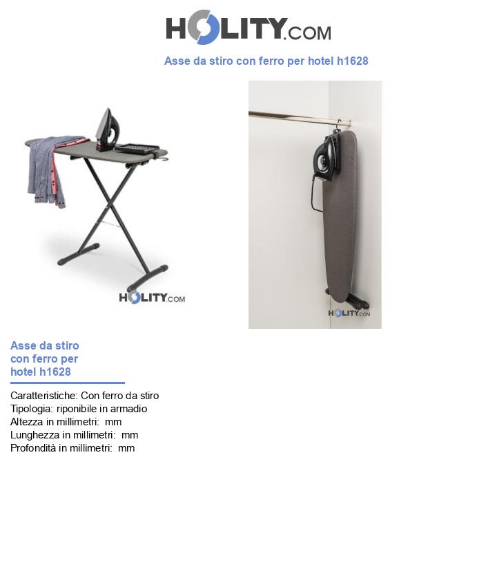 Asse da stiro con ferro per hotel h1628
