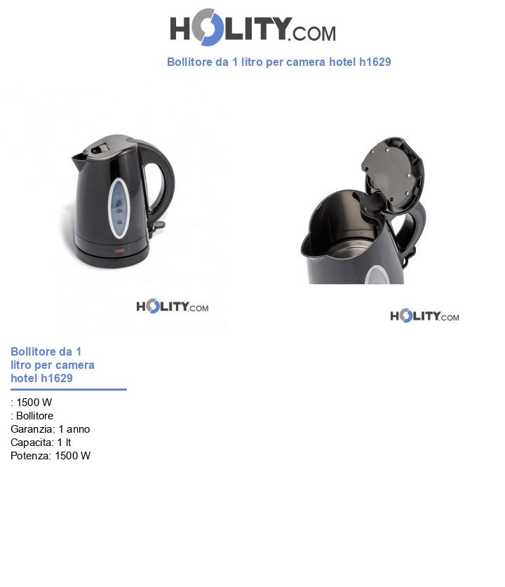 Bollitore da 1 litro per camera hotel h1629