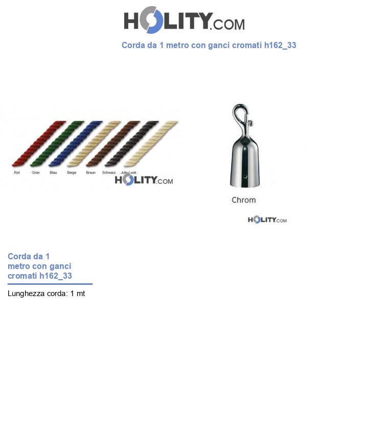 Corda da 1 metro con ganci cromati h162_33