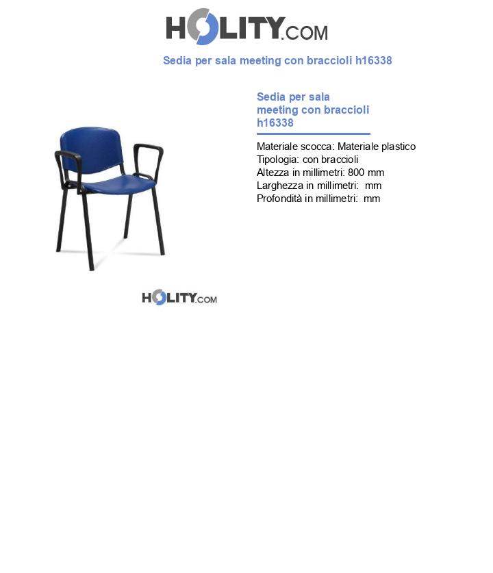 Sedia per sala meeting con braccioli h16338