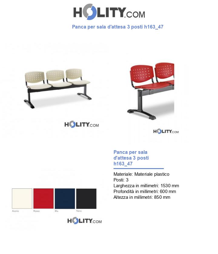 Panca per sala d'attesa 3 posti h163_47