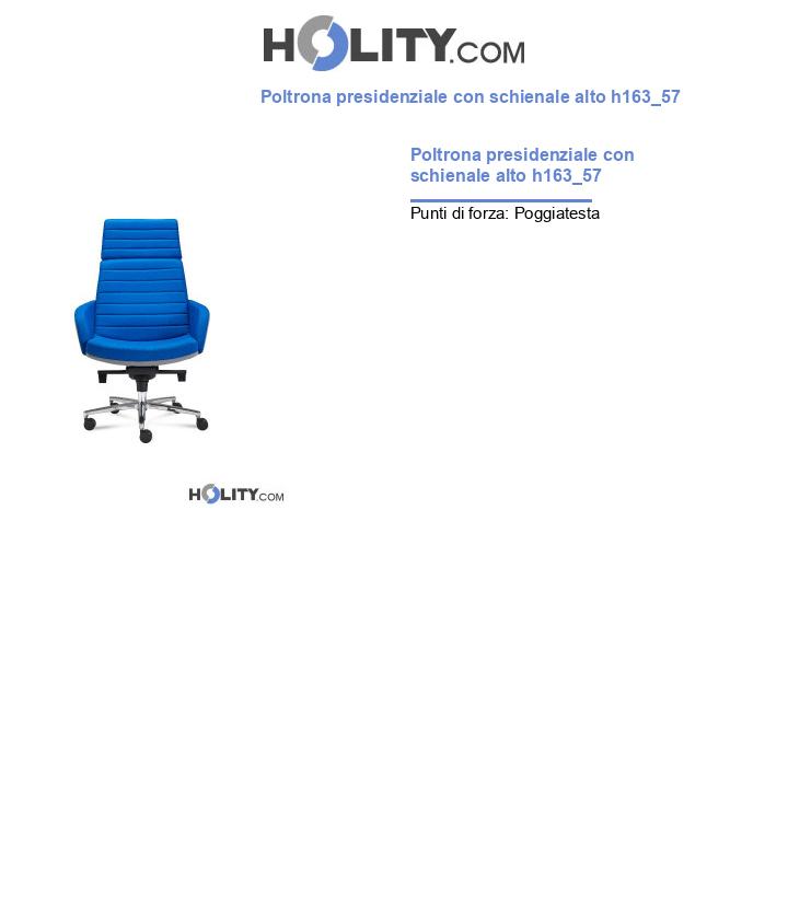 Poltrona presidenziale con schienale alto h163_57